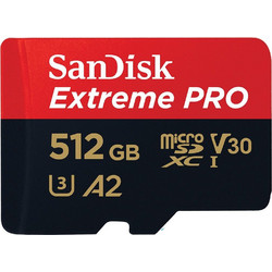 Sandisk Extreme Pro microSDXC 512GB Class 10 U3 V30 UHS-I A2 + Adapter