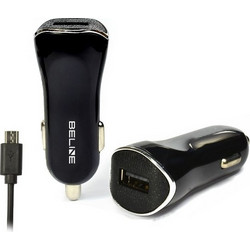 Φορτιστής αυτοκινήτου Beline 1xUSB + microUSB 1A μαύρος