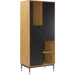 Βιτρινα Με 2 Πορτεσ Fylliana Living Grey Oak Χρωμα 80X40X182Εκ