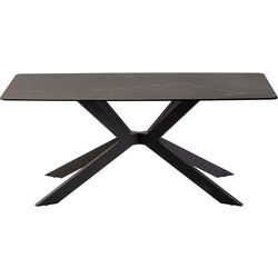 RAVENNA Τραπεζαρία Zeya Stone Black Gloss 180 x 90 x 75