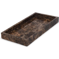 Μαρμάρινος Δίσκος Oρθογώνιος Dark Emperador 30 x 15 x 3 εκ. Καφέ