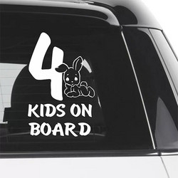 4 kids on board Αυτοκόλλητο αυτοκινήτου Baby on board
