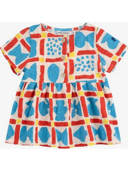Bobo Choses Φόρεμα Woven Geometric Game Allover Baby