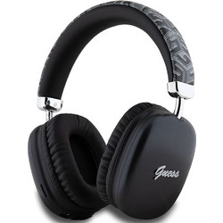 Guess GCube Metallic Script Logo Ασύρματα Bluetooth Ακουστικά On Ear Μαύρα