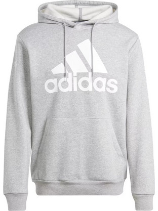 Adidas Essentials Fleece Big Logo Hoodie Ανδρικό Αθλητικό Φούτερ με Κουκούλα Γκρι IJ8910