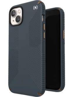 Speck Presidio2 Grip - Case for iPhone 15 Plus / 14 Plus with MICROBAN coating (Charcoal / Cool Bronze / Slate) - (150116-3068)