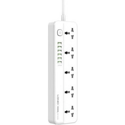 Ldnio SC5614 Πολύπριζο 5 Θέσεων με 6 USB-A και Διακόπτη σε Λευκό