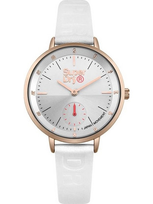 SuperDry Ascot Γυναικείο Ρολόι με Λευκό Δερμάτινο Λουράκι SYL159WRG
