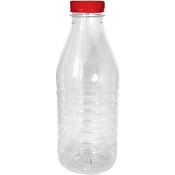 Φιάλη PET 1,000lt Διάφανη για Ρόδι με Κόκκινο Καπάκι 130τμχ