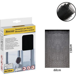 Σίτα για Παράθυρο 150x60cm με Ταινία Τοποθέτησης σε Μαύρο Χρώμα Bossram 869193
