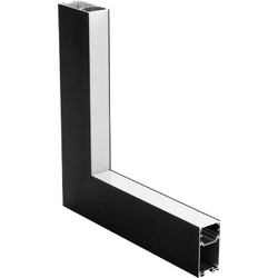 GLOBOSTAR(R) ALP-CORNER-IN90 LUMILINE 61770 Επιφανειακό / Κρεμαστό Προφίλ Αλουμινίου Γωνία με Λευκό Γαλακτερό Πατητό Κάλυμμα για Ταινίες LED IP20 - Μαύρο Ματ - Μ30 x Π3.5 x Υ7cm