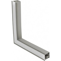 GLOBOSTAR ALP-CORNER-SIDE90 RECESSA 61790 Χωνευτό Προφίλ Αλουμινίου Γωνία με Λευκό Γαλακτερό Πατητό Κάλυμμα για Ταινίες LED IP20 - Γκρι Ανθρακί Ματ - Μ30 x Π3.5 x Υ4cm