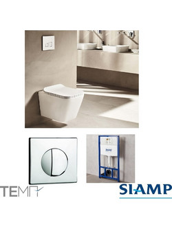 Tema Focus Smart Λεκάνη Τουαλέτας Κρεμαστή χωρίς Καζανάκι με Κάλυμμα Slim Λευκή 11180-120