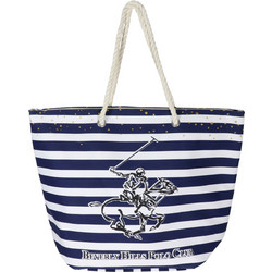 Beverly Hills Polo Club Υφασμάτινη Τσάντα Θαλάσσης Ώμου Μπλε BH-3351