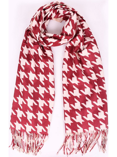 Γυναικεία πασμίνα με σχέδια cashmere Κόκκινο