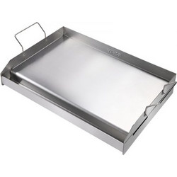 VEVOR Πλάκα Ψησίματος 23.5"x16" Ανοξείδωτη, Αντικολλητική, με Λαβές και Αυλάκι Λαδιού, Ασημί DMJP235YC4303KZ0TV0