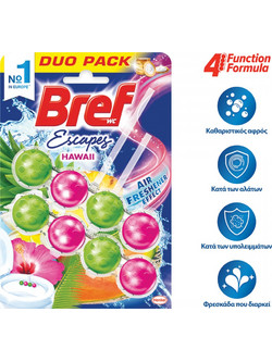 Bref Power Activ υγρό block τουαλέτας Hawaii 2X50gr