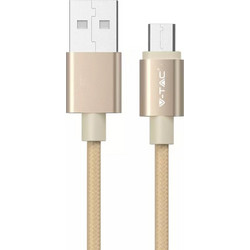 Καλώδιο Micro USB χρυσό 1m Platinum Series V-TAC 8490