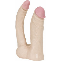 Doc Johnson The Naturals Double Penetrator Διπλό Dildo με Βεντούζα 15cm Vanilla