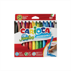 Carioca Jumbo Superwashable Μαρκαδόροι Ζωγραφικής Σετ 24 Χρώματα