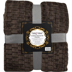 Chios Hellas Κουβέρτα Fleece Διπλή 200x220cm Καφέ 35057