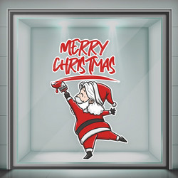 Αυτοκόλλητο Santa Claus paint Merry Christmas - 85X130