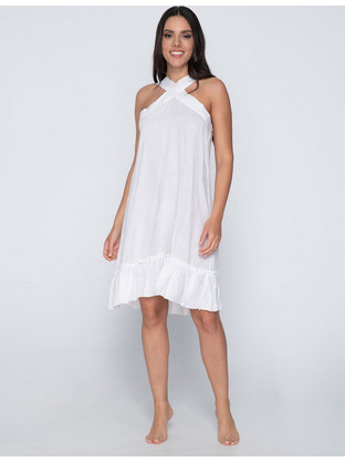 Luna Alice Midi Καλοκαιρινό Καθημερινό Φόρεμα Λευκό 93883