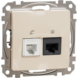 Schneider Sedna Design RJ45-RJ11 πρίζα CAT5E UTP Μπεζ - SDD112458