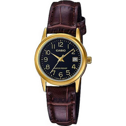 Casio Γυναικείο Ρολόι με Καφέ Δερμάτινο Λουράκι LTP-V002GL-1B