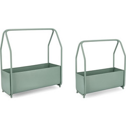 Bizzotto Keyra Σετ Κασπώ Μεταλλικά Πράσινα Sage 52x22.5x52cm 2τμχ