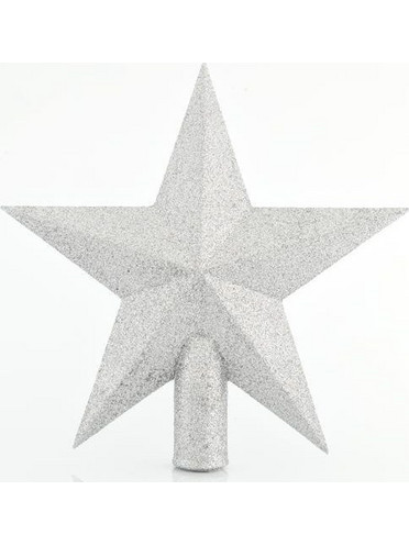 ΚΟΡΥΦΗ ΔΕΝΤΡΟΥ ΑΣΤΕΡΙ ΠΛΑΣΤΙΚΟ, ΑΣΗΜΙ ΜΕ GLITTER, 20,5cm
