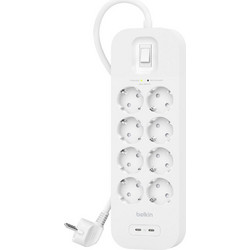 Belkin Steckdosenleiste 8-fach + 2xUSB-C,900J,30W,2m SRB004vf2MV2