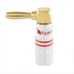 Nakamichi Banana Corner Plug 90 Επιχρυσωμένος Γωνιακός Σύνδεσμος Καλωδίου Ηχείου Κόκκινο