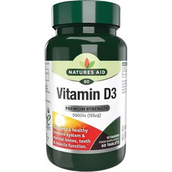 Natures Aid Vitamin D3 5000iu 125μg 60 Ταμπλέτες