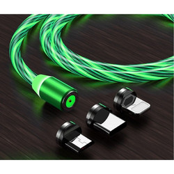 Vivid LED Cable USB to Type-CLightningMicro USB Magnetic Green
