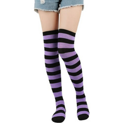 Stocking Over The Knee Socks Purple Black