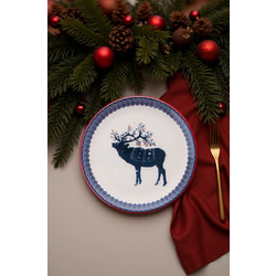 Dessert Plate Set (6 Pieces) Tile Deer Multicolor