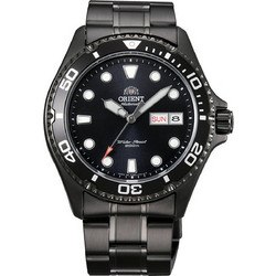 Orient Ray II Diver Ανδρικό Ρολόι Αυτόματο με Μαύρο Μεταλλικό Μπρασελέ FAA02003B9