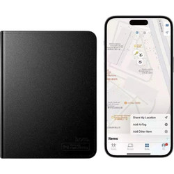 HOCO E91G Smart Θήκη Διαβατηρίου Επαναφορτιζόμενη Anti-Lost με Συμβατότητα Apple Find My - Μαύρη