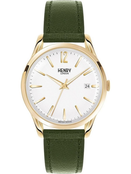 Henry London Chiswick Ανδρικό Ρολόι με Πράσινο Δερμάτινο Λουράκι HL39-S-0098