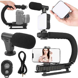 Vlogging Kit Επαγγελματικό Σετ με Μικρόφωνο, Τρίποδο C-Grip και LED Φωτισμό