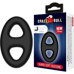 Crazy Bull Super Soft Silicone Ring Ελαστικό Δαχτυλίδι Πέους & Όρχεων Σιλικόνης Μαύρο