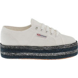 Superga 2790 Cotcoloropew Γυναικεία Sneakers Flatforms Λευκά Navy Μπλε S00C4Z0-901