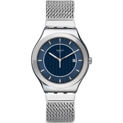 Swatch Blue Icone Ανδρικό Ρολόι με Ασημί Μεταλλικό Μπρασελέ YWS449MA