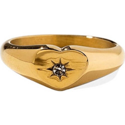 TIFFOSI Χρυσό δαχτυλίδι από ατσάλι Pearl 10063898 990
