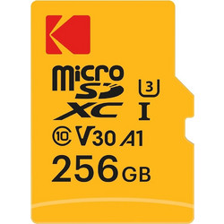 Kodak Ultra Performance microSDXC 256GB Class 10 U3 V30 A1 UHS-I 95MB/s+ Adapter