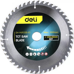 DELI δίσκος κοπής ξύλου DH-MJP235-E1, 60 δόντια, 235mm, 6500rpm