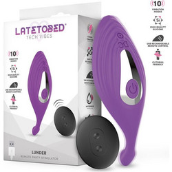 LateToBed Lunder Panty Κλειτοριδικός Δονητής για Ζευγάρια με Τηλεχειριστήριο Μωβ