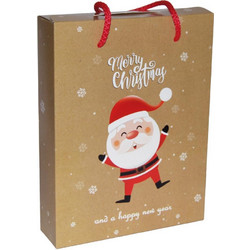 Next χάρτινη τσάντα κουτί Santa Claus Υ24,5x18,5x5εκ. Δυνατότητα εκτύπωσης