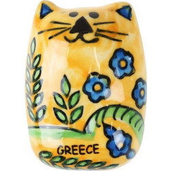 Μαγνητάκι κεραμικό Γάτα 4x5εκ. Κίτρινο